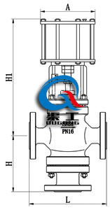 氣動活塞式切斷閥結(jié)構(gòu)尺寸圖