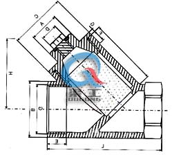 內(nèi)螺紋Y型過濾器 (結(jié)構(gòu)圖)